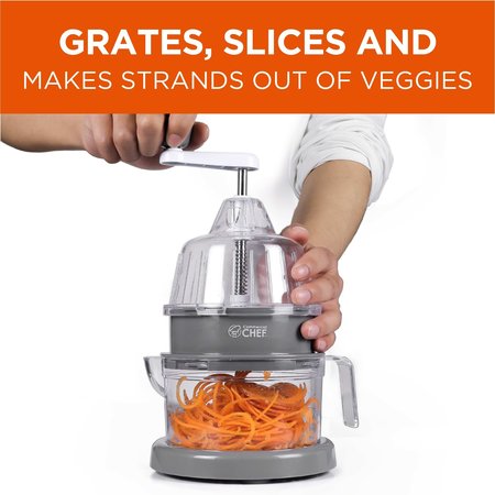 Commercial Chef Spiralizer Vegetable Slicer Zucchini Zoodle Noodle Maker with Grater CH1513
